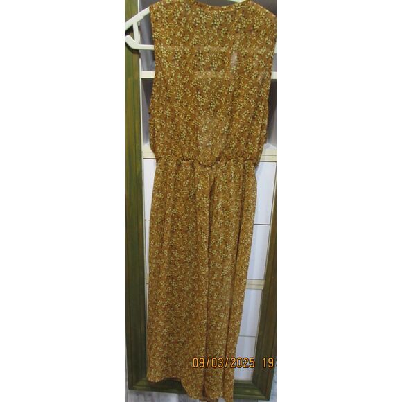 Liberty Lane size M sheer dress overlay ditsy flower floral print fall color tie - Picture 6 of 9